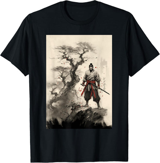 Samurai's Triumph Over the Great Dragon - Bushido Spirit T-Shirt - T-Shirt | Black