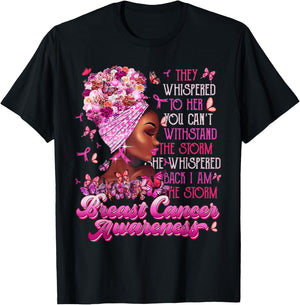 I'm The Storm Black Women Breast Cancer Survivor Pink Ribbon T-Shirt - T-Shirt | Black