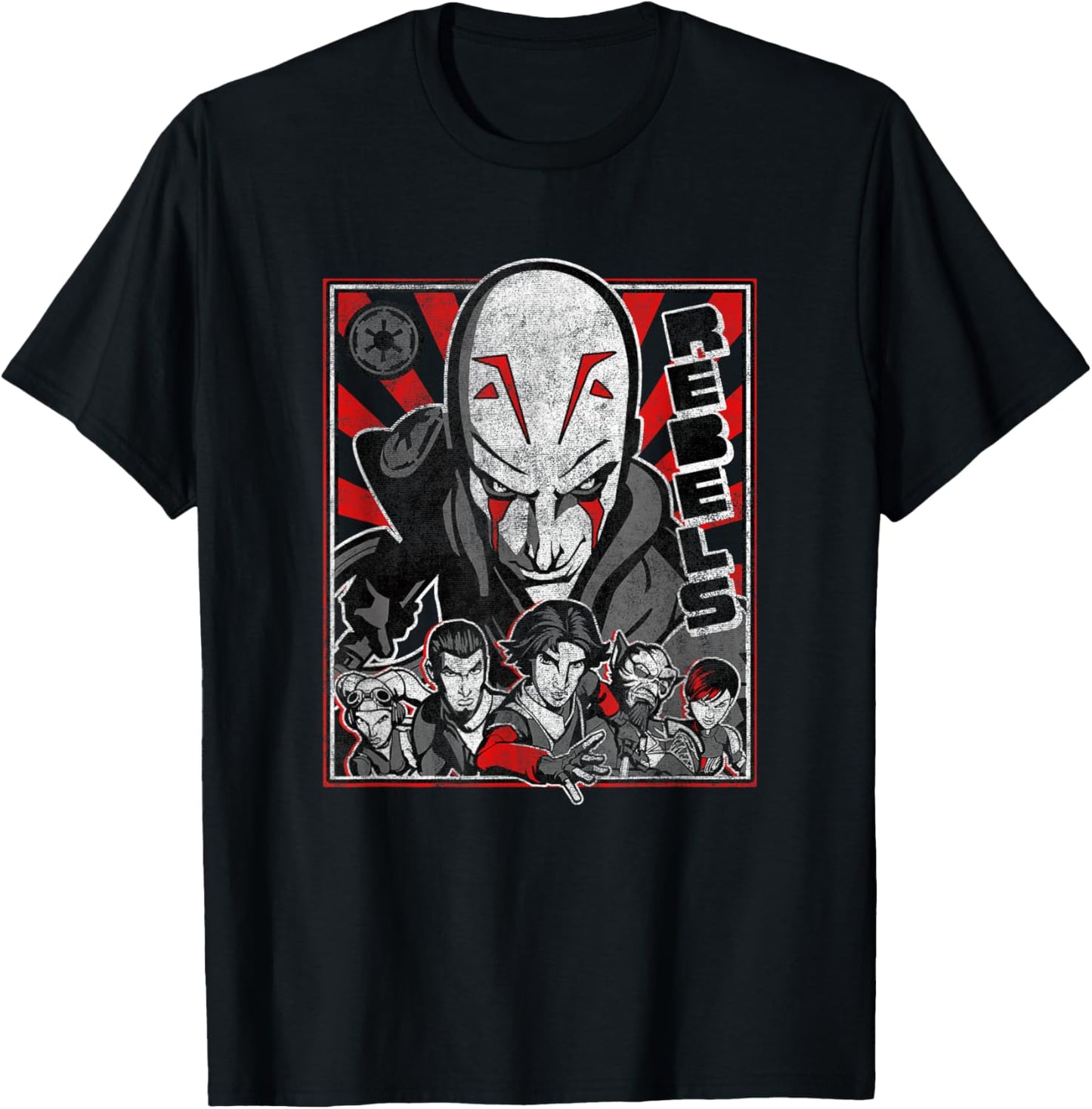 Star Wars Rebels Grand Inquisitor Over Rebels Team Poster T-Shirt - T-Shirt | Black