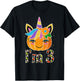 3 Years Old Unicorn Pumpkin Cute Design Birthday Halloween T-Shirt - T-Shirt | Black