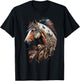 Bohemian Horse Portrait Horseback Native Equestrian Themed T-Shirt - T-Shirt | Black