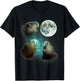 Three Capybaras Howl At Moon 3 Wolfs - Wolves Parody T-Shirt - T-Shirt | Black