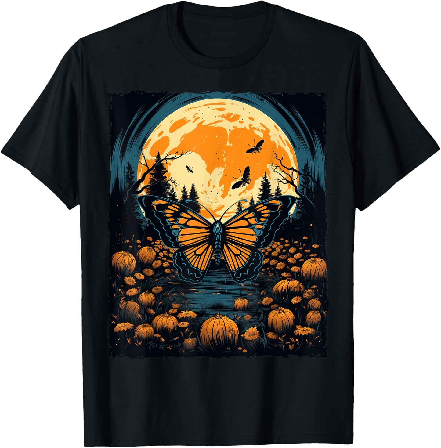 Monarch Butterfly Halloween T-Shirt - T-Shirt | Black