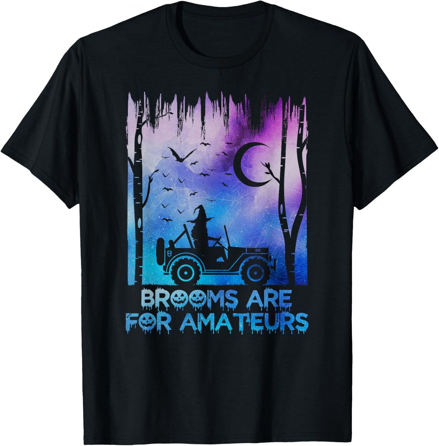Offroad Witch Halloween Broom I Funny My Broom Broke T-Shirt - T-Shirt | Black