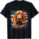 4th Of July US Flag Redbone Coonhound Dog T-Shirt - T-Shirt | Black