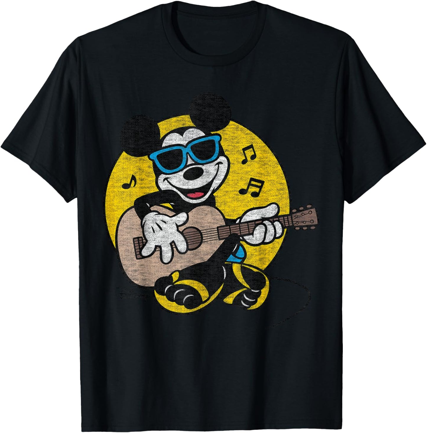 Disney - Mickey And Guitar T-Shirt - T-Shirt | Black