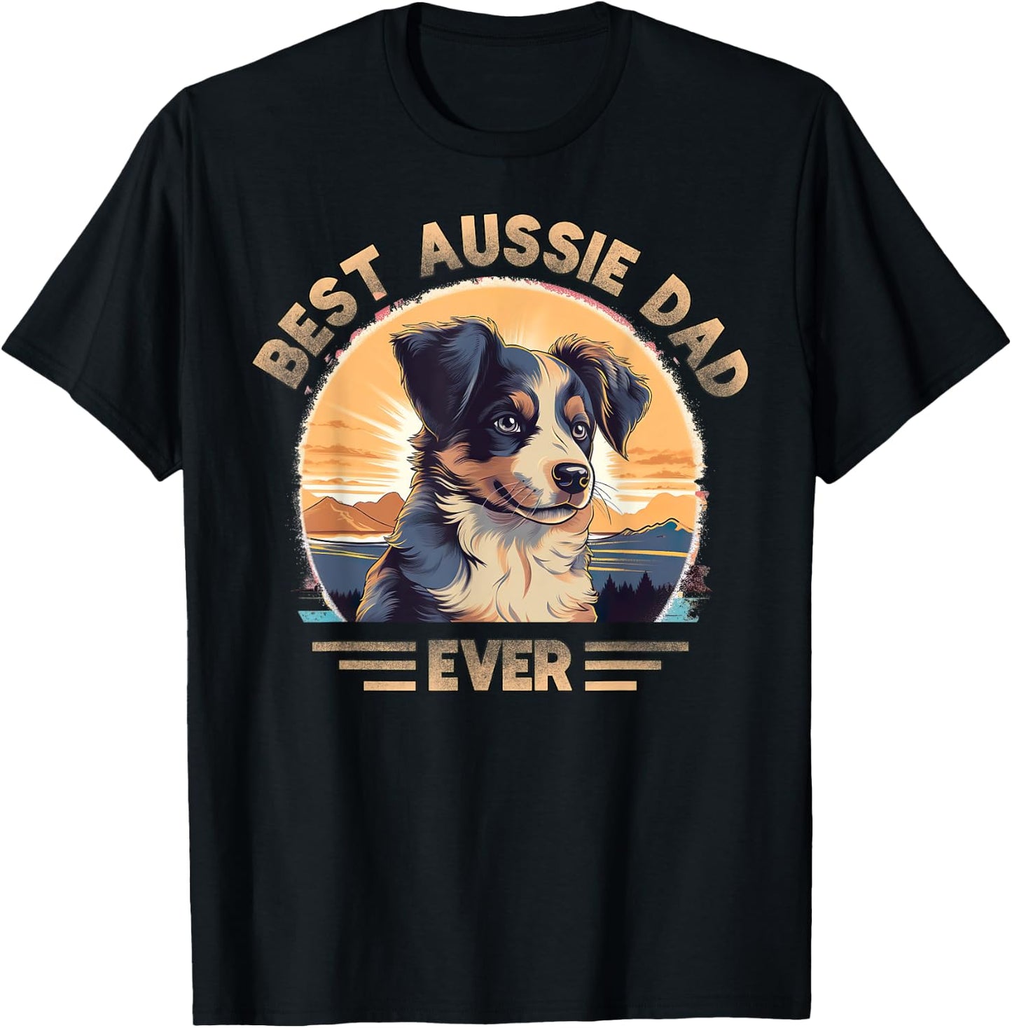 Aussie DAD Australian Shepherd T-Shirt - T-Shirt | Black