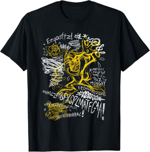 Tasmanian Devil Sketch Scribble Taz T-Shirt - T-Shirt | Black