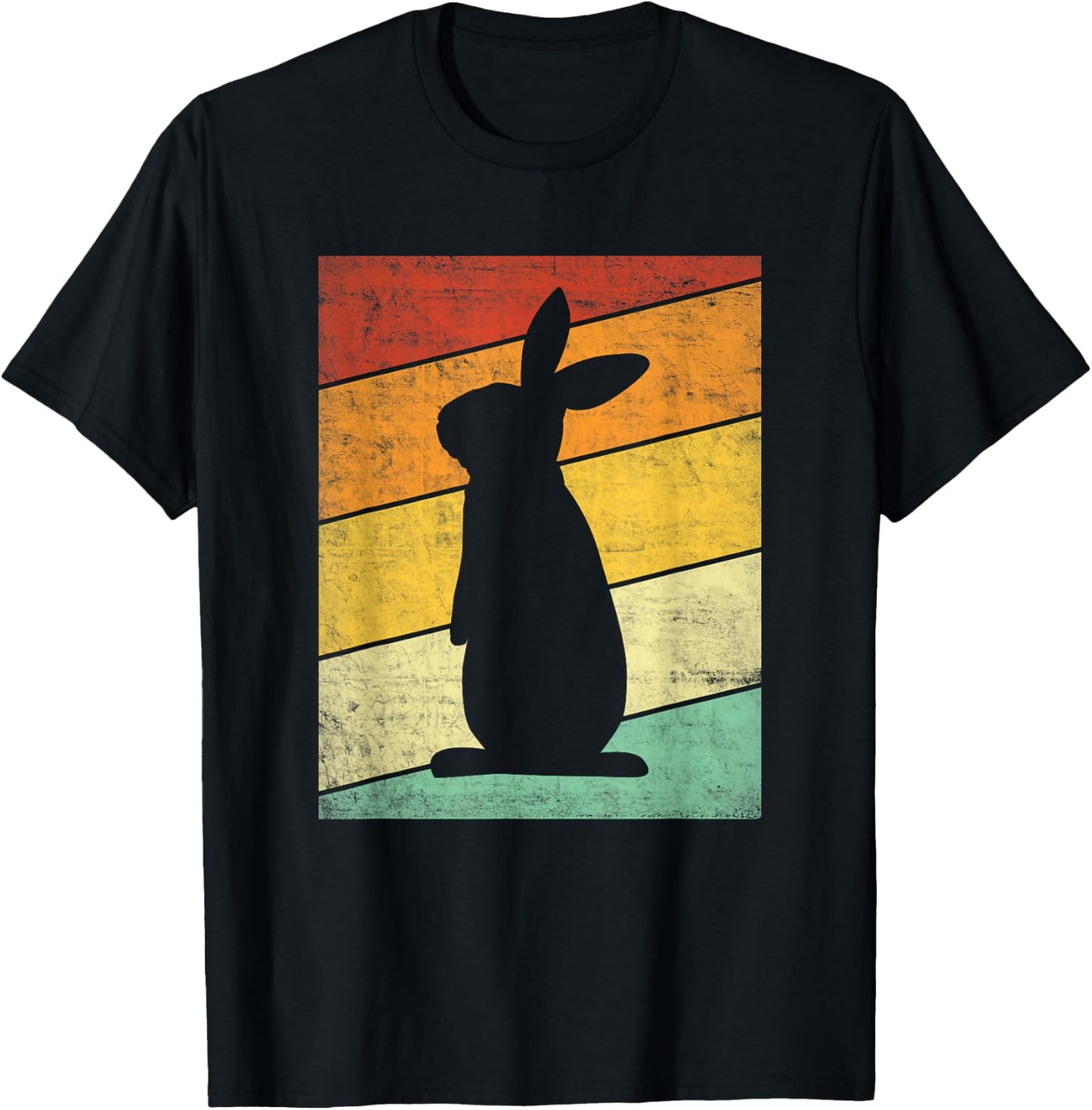 Rabbit Retro Shirt Women Men Vintage 80s Style Bunny Lover T-Shirt - T-Shirt | Black