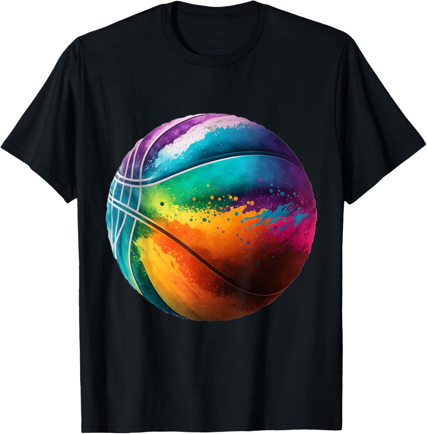 Basketball stuff attire tie dye for a teen girl boys player T-Shirt - T-Shirt | Black