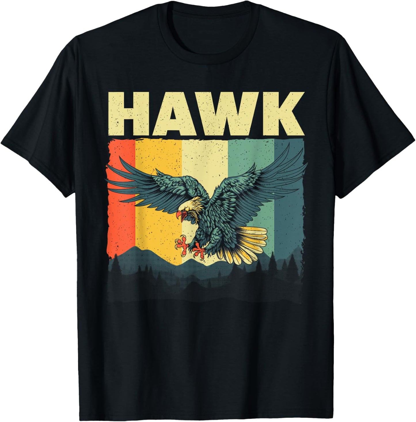 Cute Hawk Design Women Kids Bird Vintage Hawk Lovers T-Shirt - T-Shirt | Black