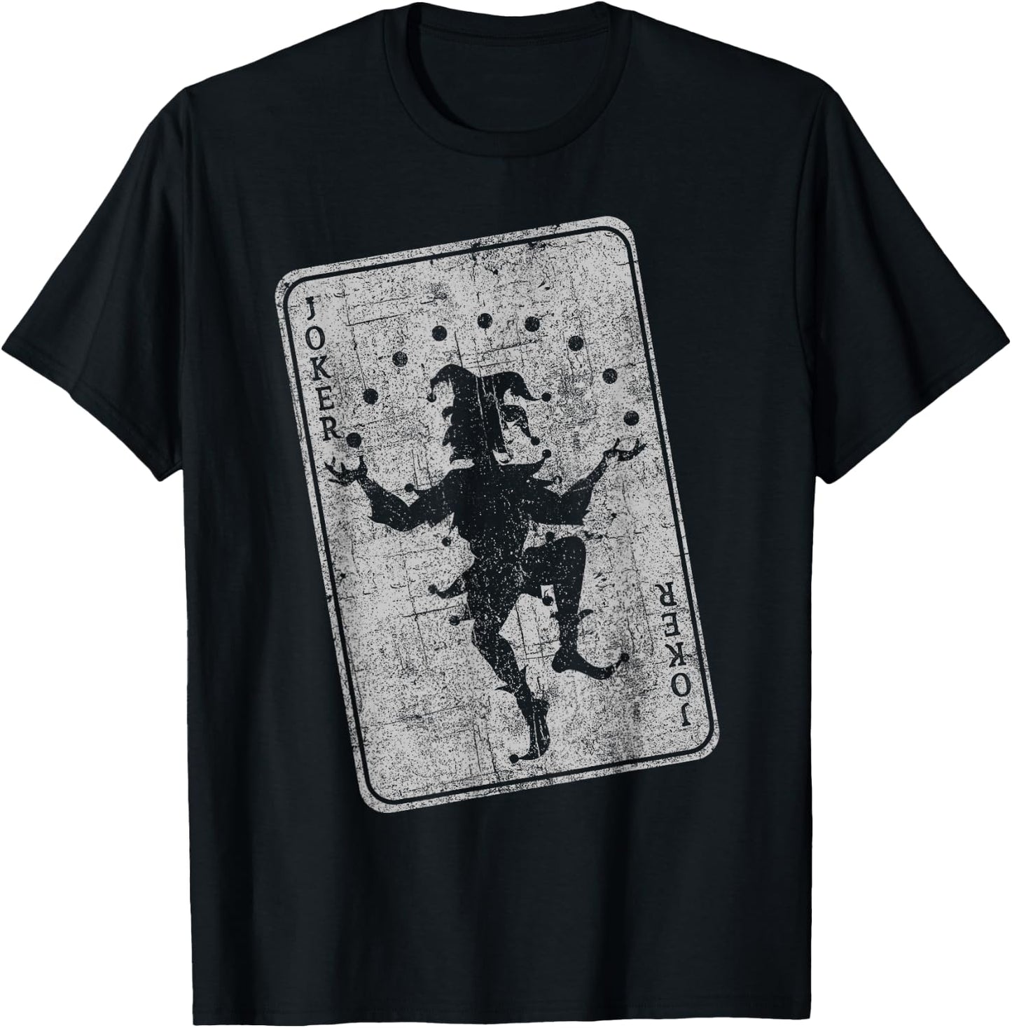 Joker playing card jester poker player halloween costume T-Shirt - T-Shirt | Black