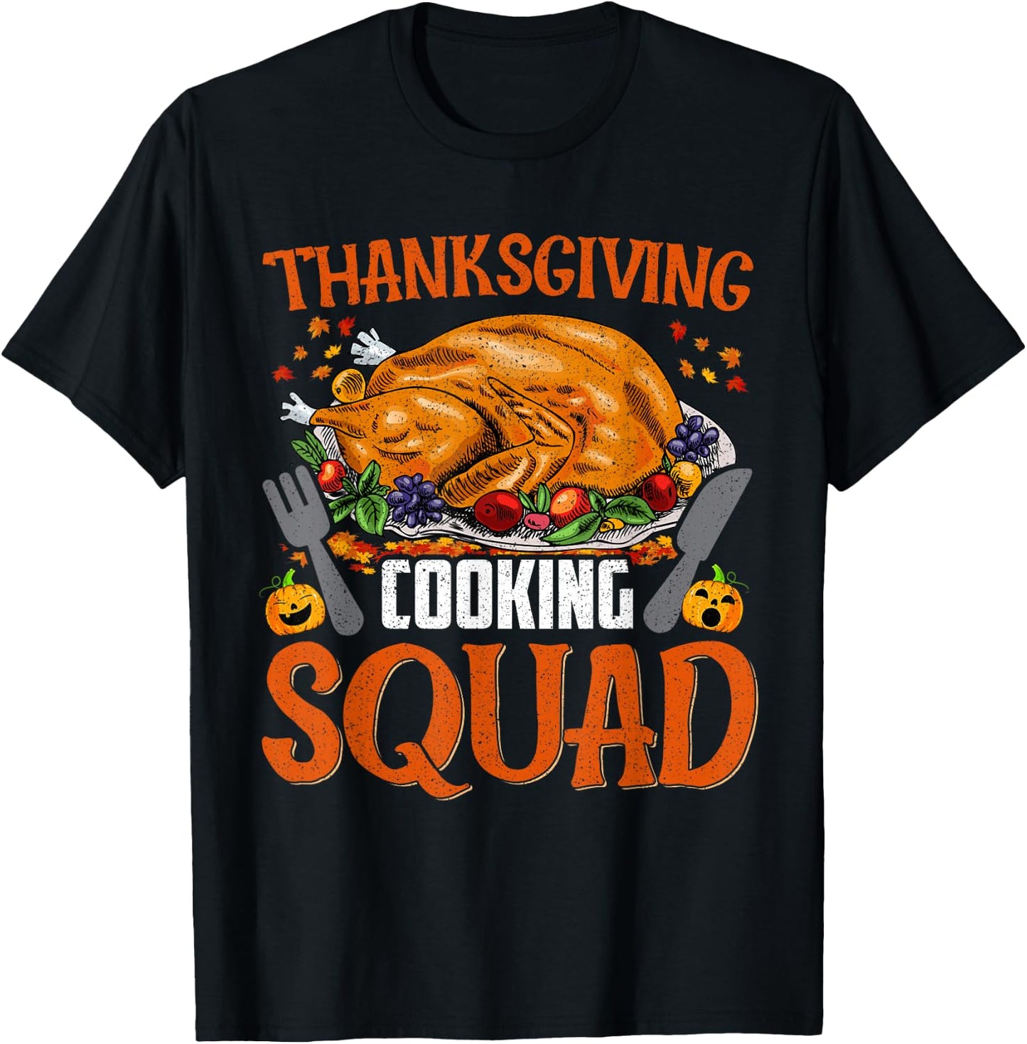 Thanksgiving Cooking Squad Team Turkey Chef Thanksgiving T-Shirt - T-Shirt | Black