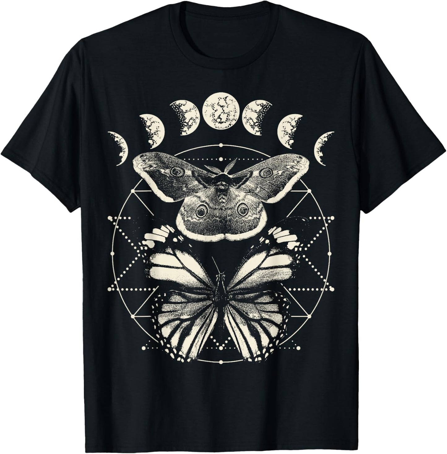 Witchcore Lepidoptera Butterfly Moth Insect Astronomy Lover T-Shirt - T-Shirt | Black