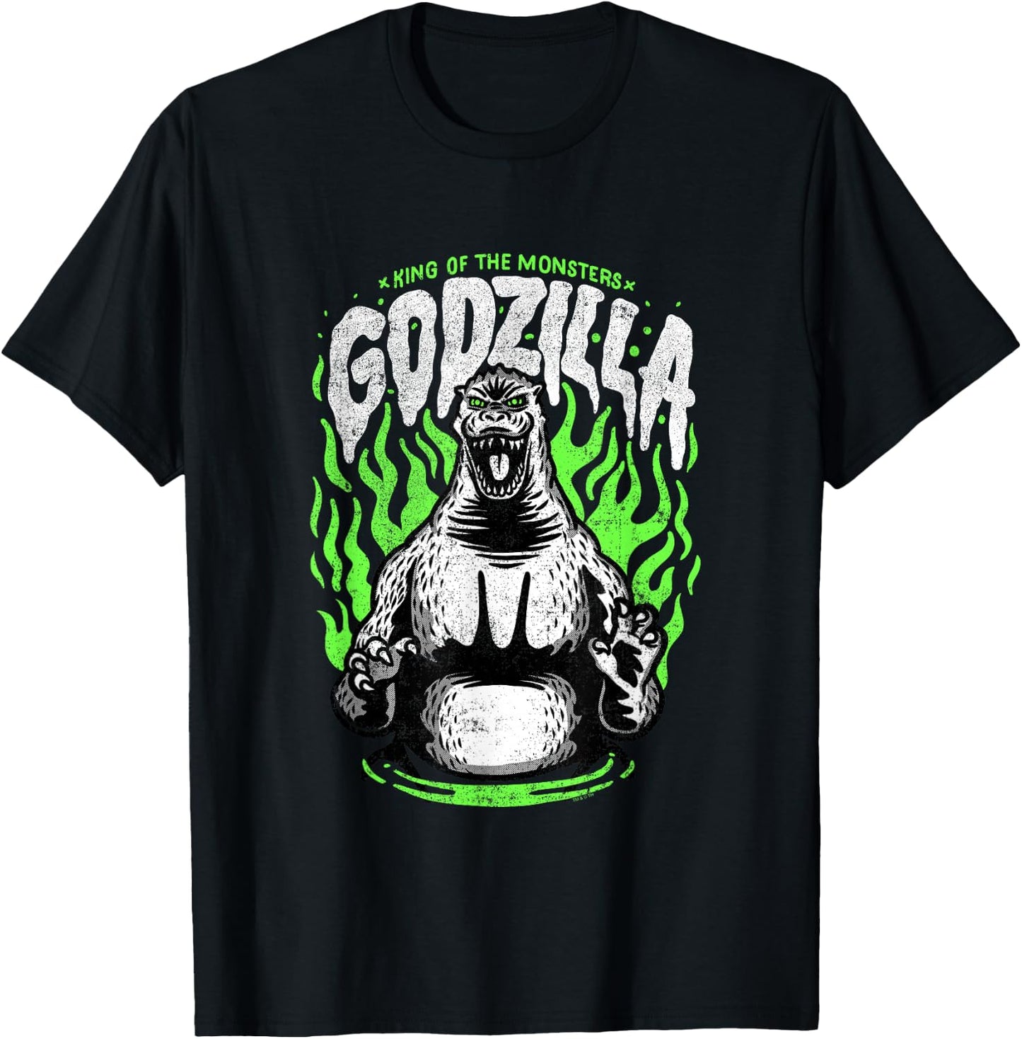 Godzilla Green Flames Edit T-Shirt - T-Shirt | Black