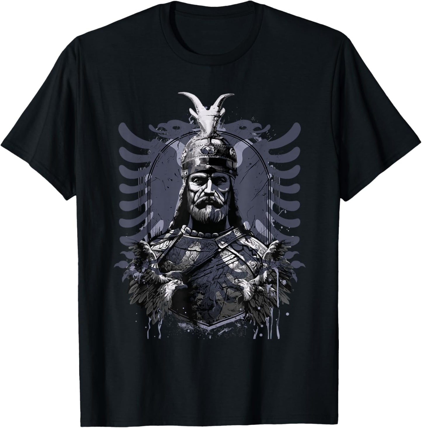 Skanderbeg Albanian National Hero Eagle Kosovo Albanian T-Shirt - T-Shirt | Black