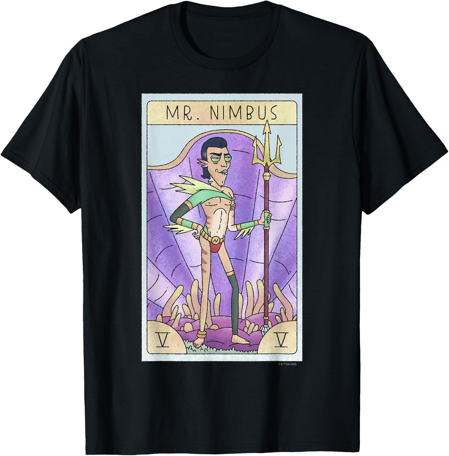 Rick & Morty Mr. Nimbus Tarot Card Sexy Pose Logo T-Shirt - T-Shirt | Black