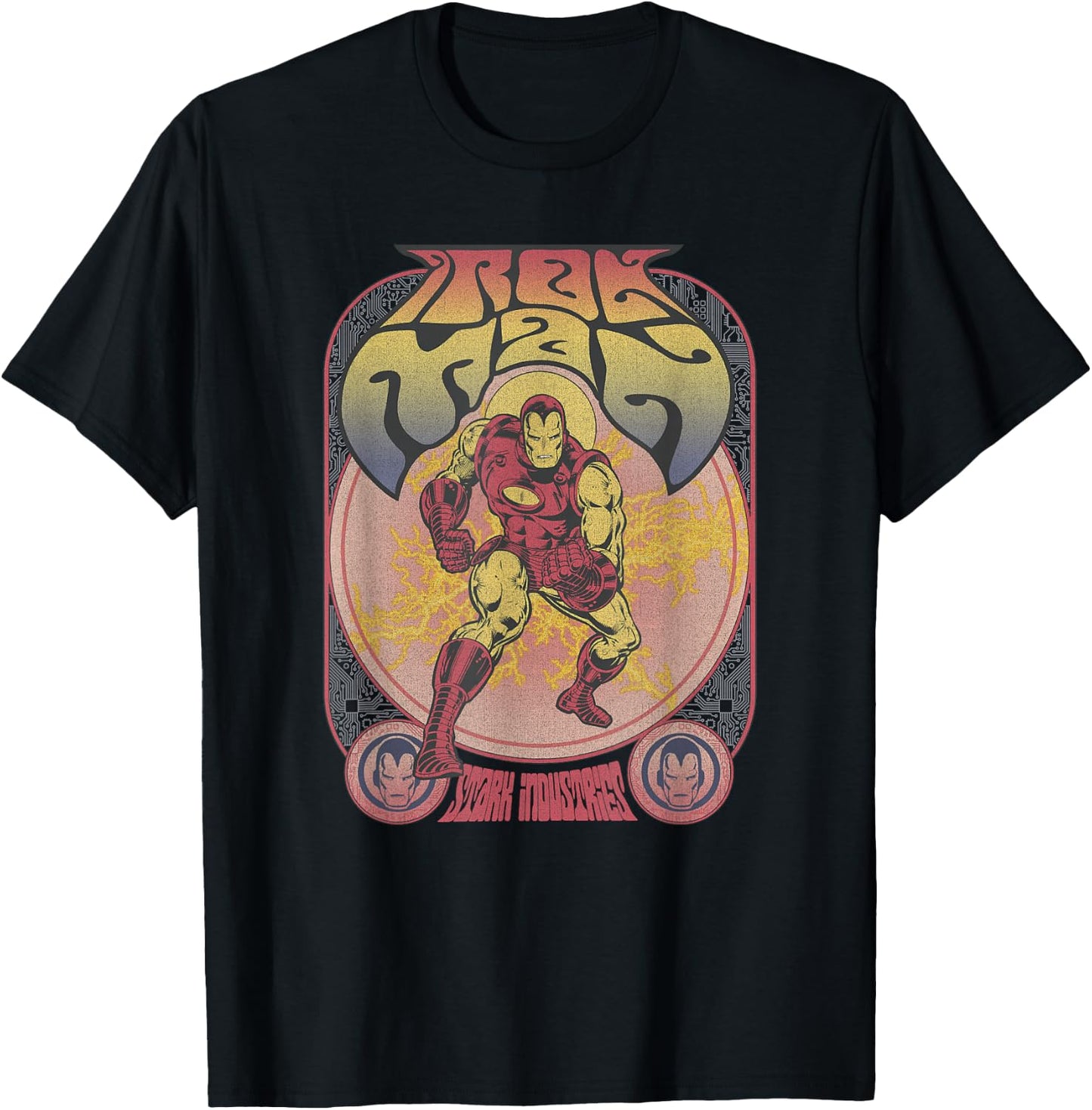 Marvel Comics Classic Iron Man Seventies Vintage Poster T-Shirt - T-Shirt | Black