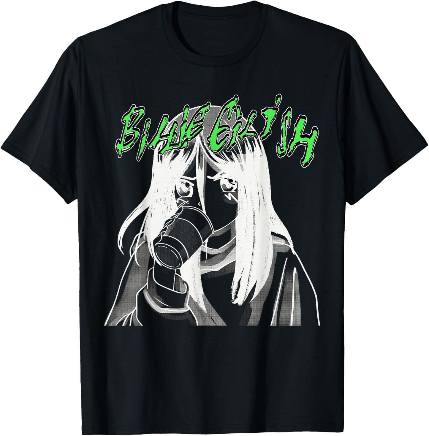 Official Billie Eilish Coffee Animated T-Shirt - T-Shirt | Black