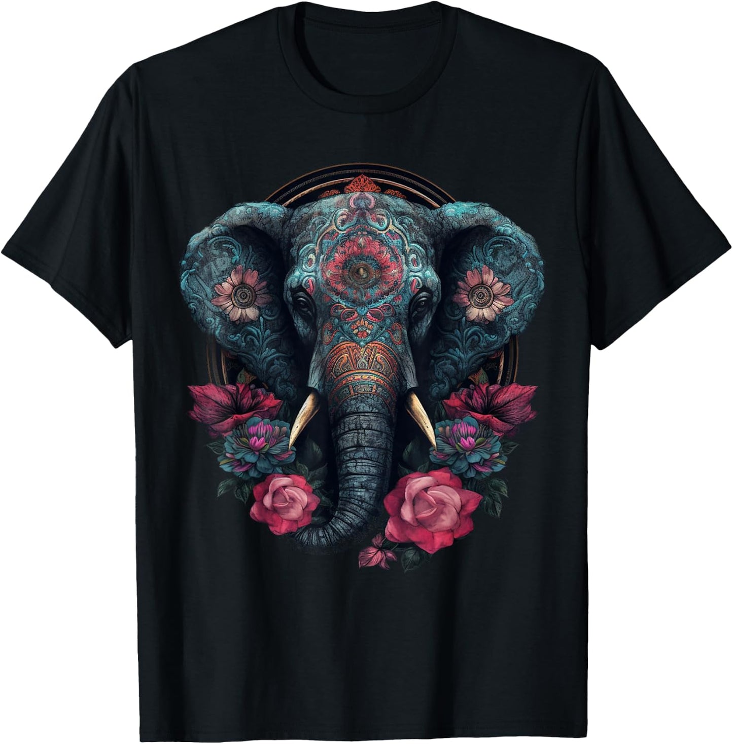 Elephant Art - Animal Zoo Elephant T-Shirt - T-Shirt | Black