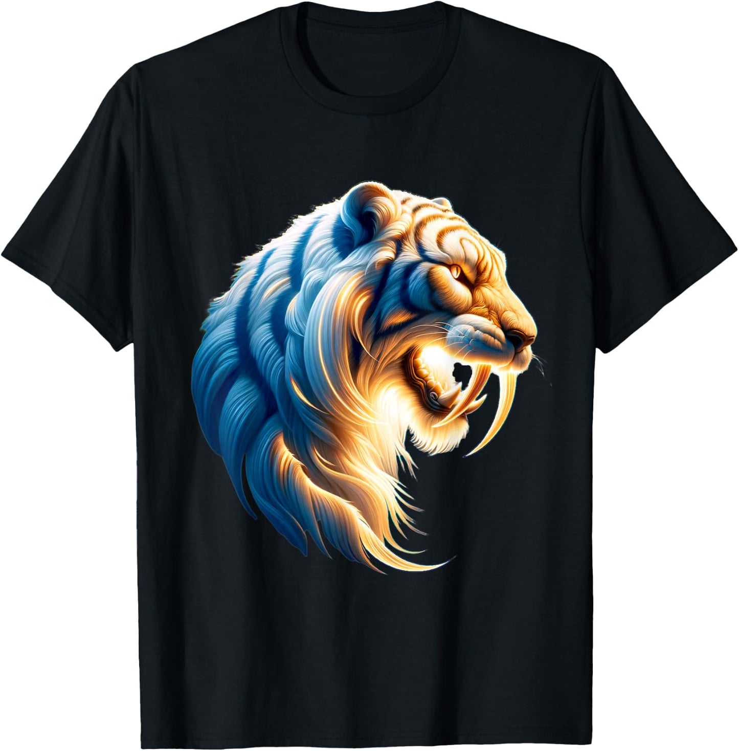 Sabertooth Tiger Prehistoric Smilodon T-Shirt - T-Shirt | Black