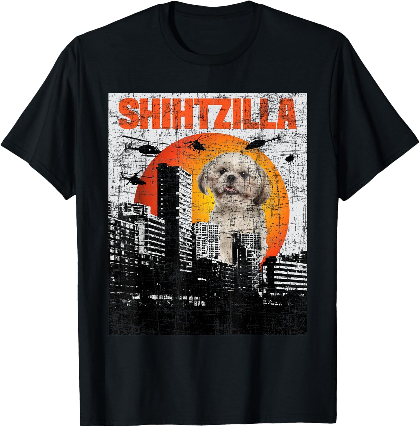 Shihtzilla - Shih Tzu Lover Animal Lover Dog Trainer Breeder T-Shirt - T-Shirt | Black