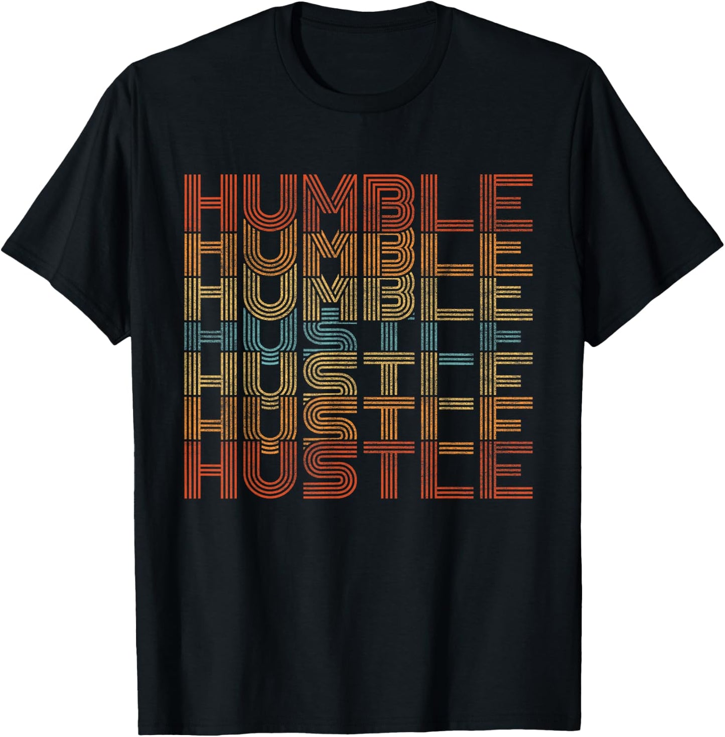 Humble Hustle Retro Vintage – Motivational Entrepreneur T-Shirt - T-Shirt | Black