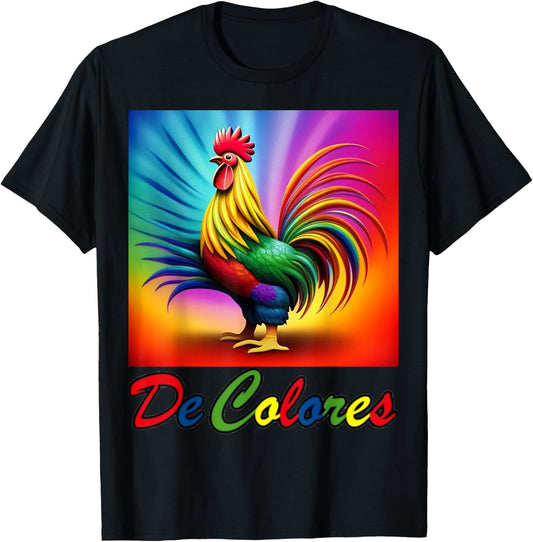 De Colores/DeColores Cursillo Rainbow Rooster T-Shirt - T-Shirt | Black
