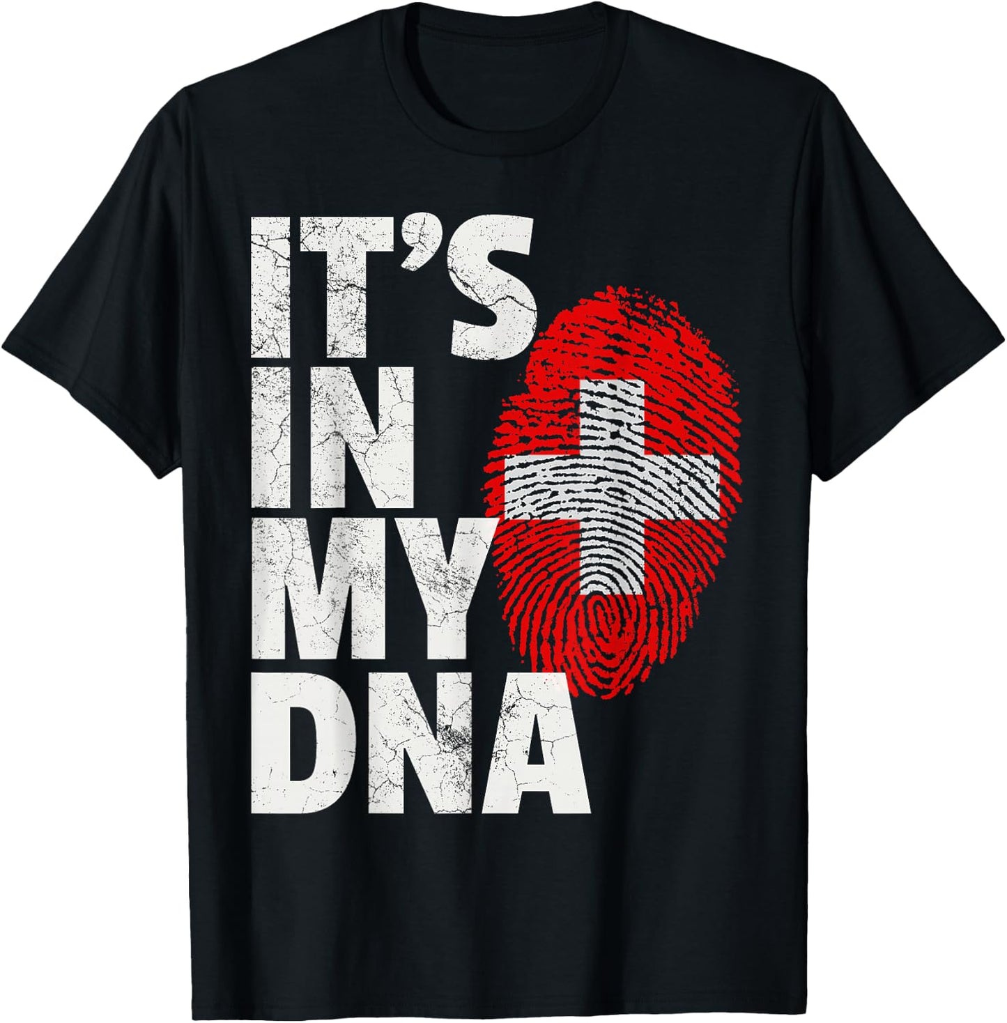 IT'S IN MY DNA Swiss Switzerland Flag Matching Family T-Shirt - T-Shirt | Black