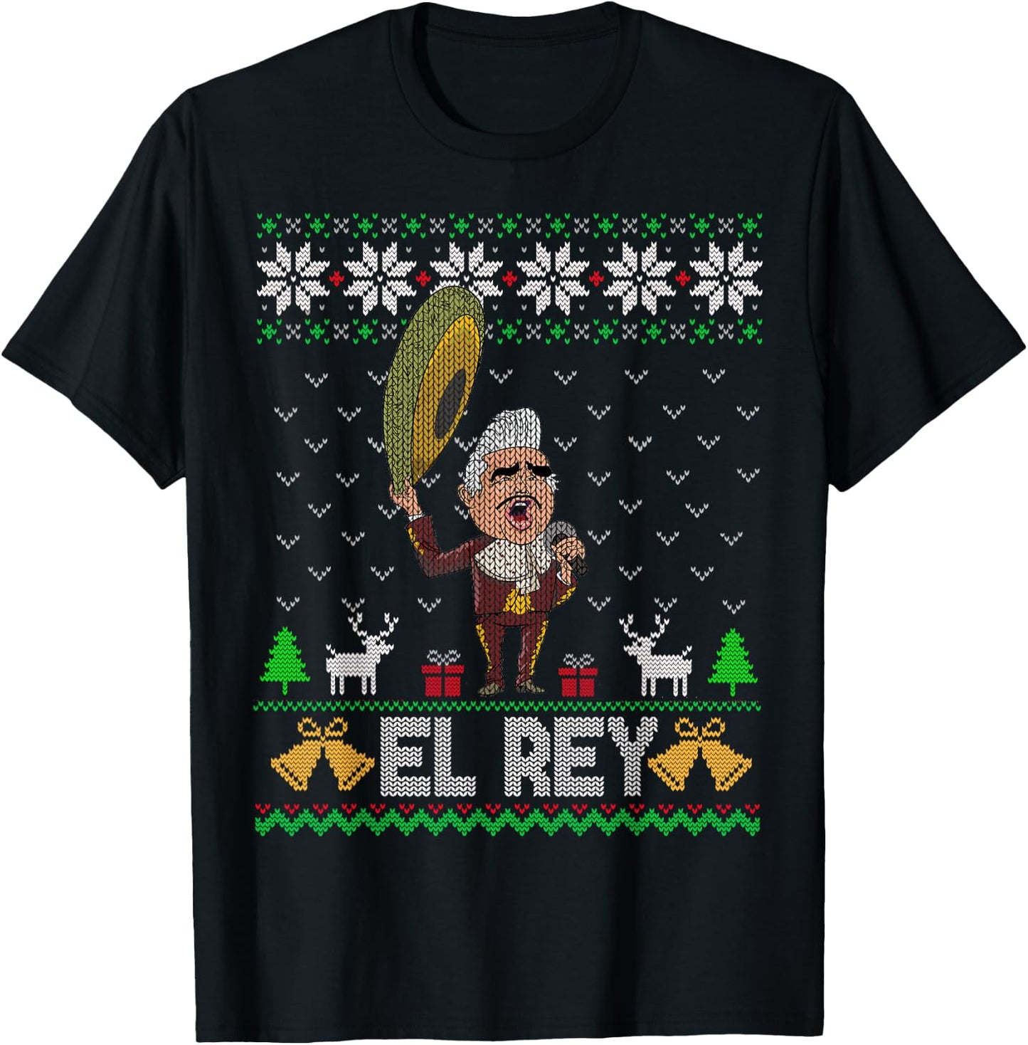 El Rey de Mexico Vicente Fernandez Mexican Legend T-Shirt - T-Shirt | Black