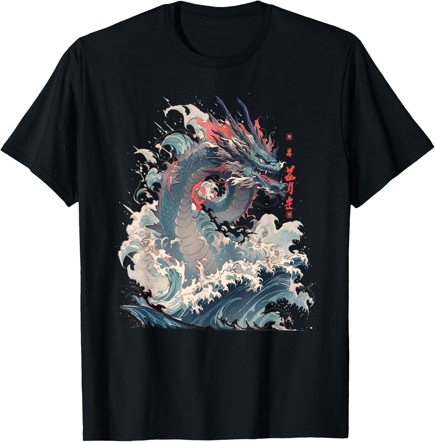 Japanese Aesthetic Dragon japanese art Japan Tattoo T-Shirt - T-Shirt | Black