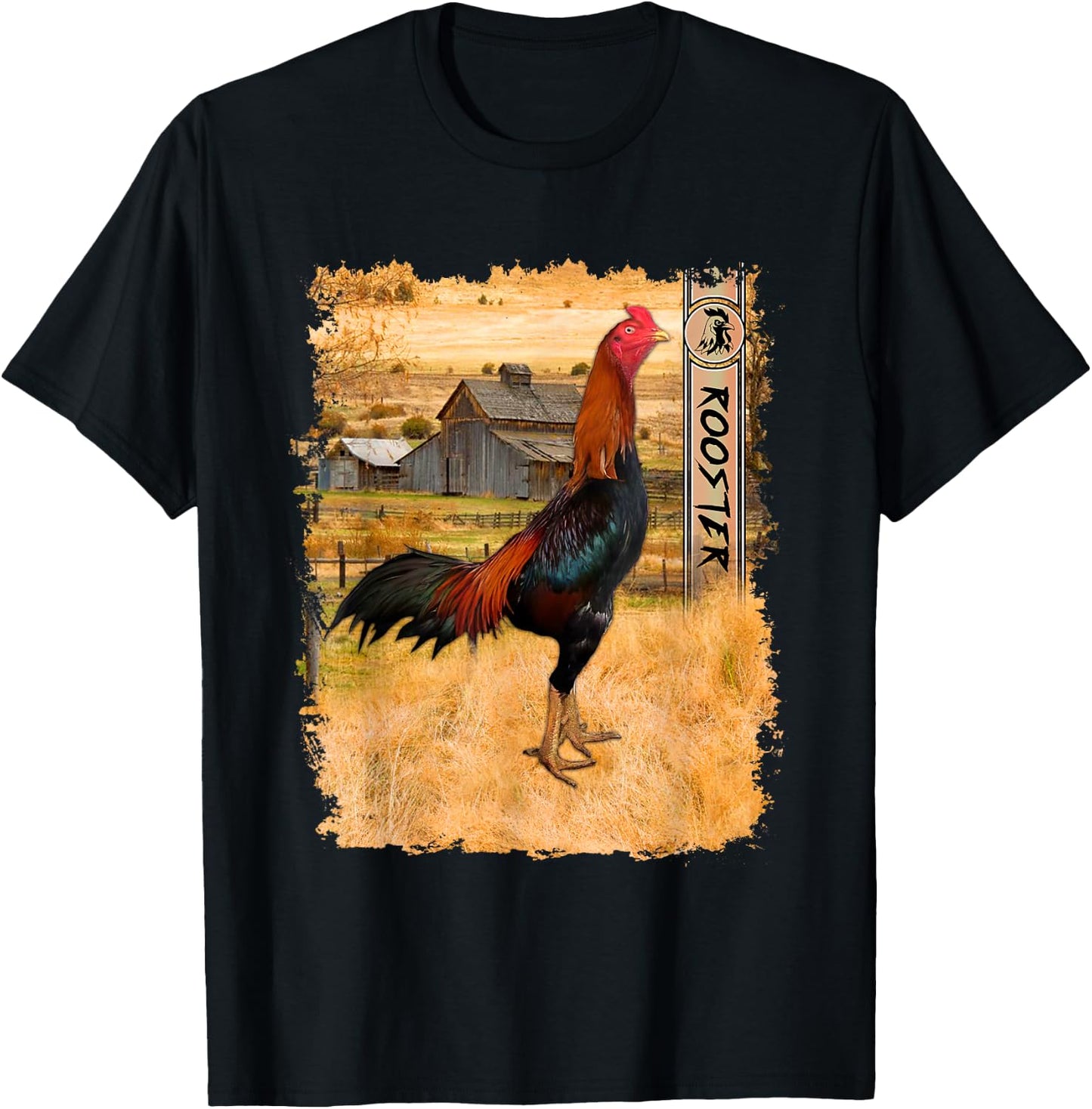 Vintage Rooster Cock Chicken Fight Enthusiast T-Shirt - T-Shirt | Black
