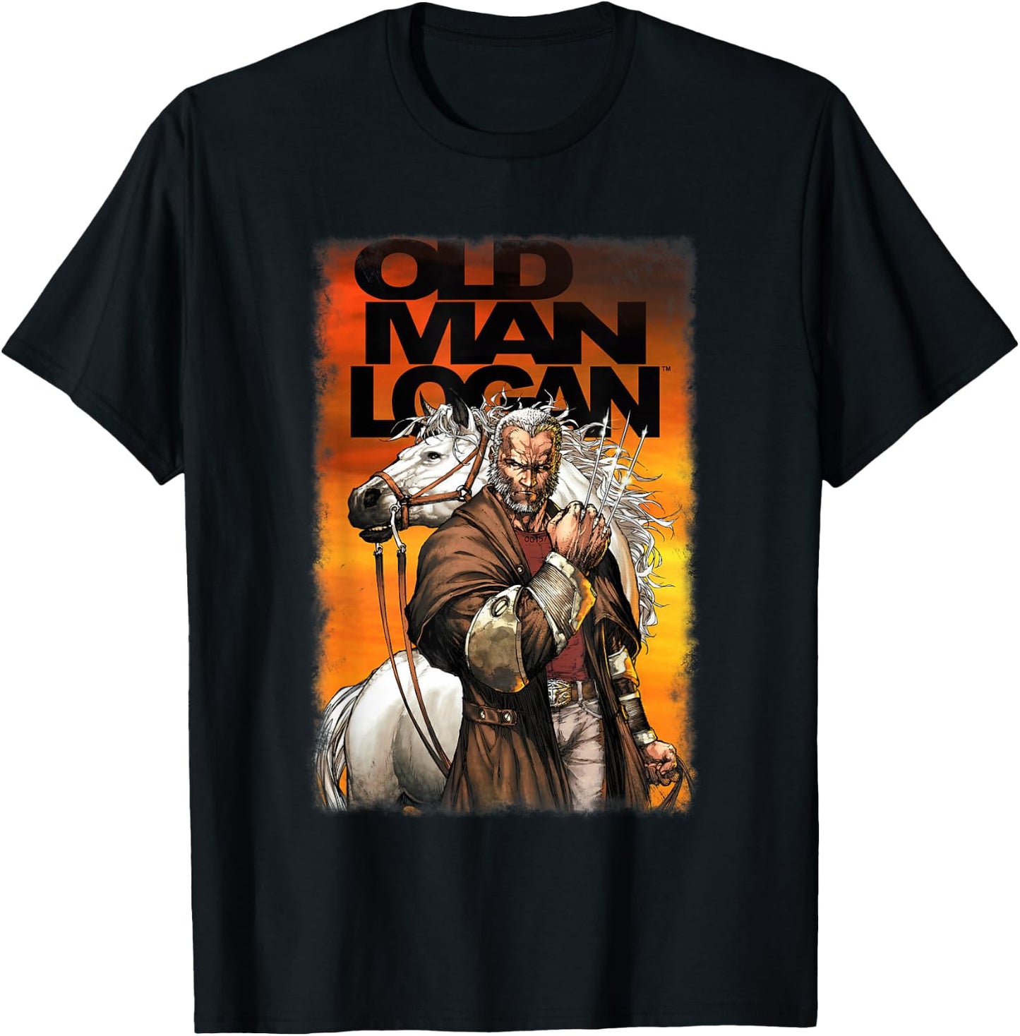 Marvel X-Men Old Man Logan Vintage Comic Book Cover Poster T-Shirt - T-Shirt | Black