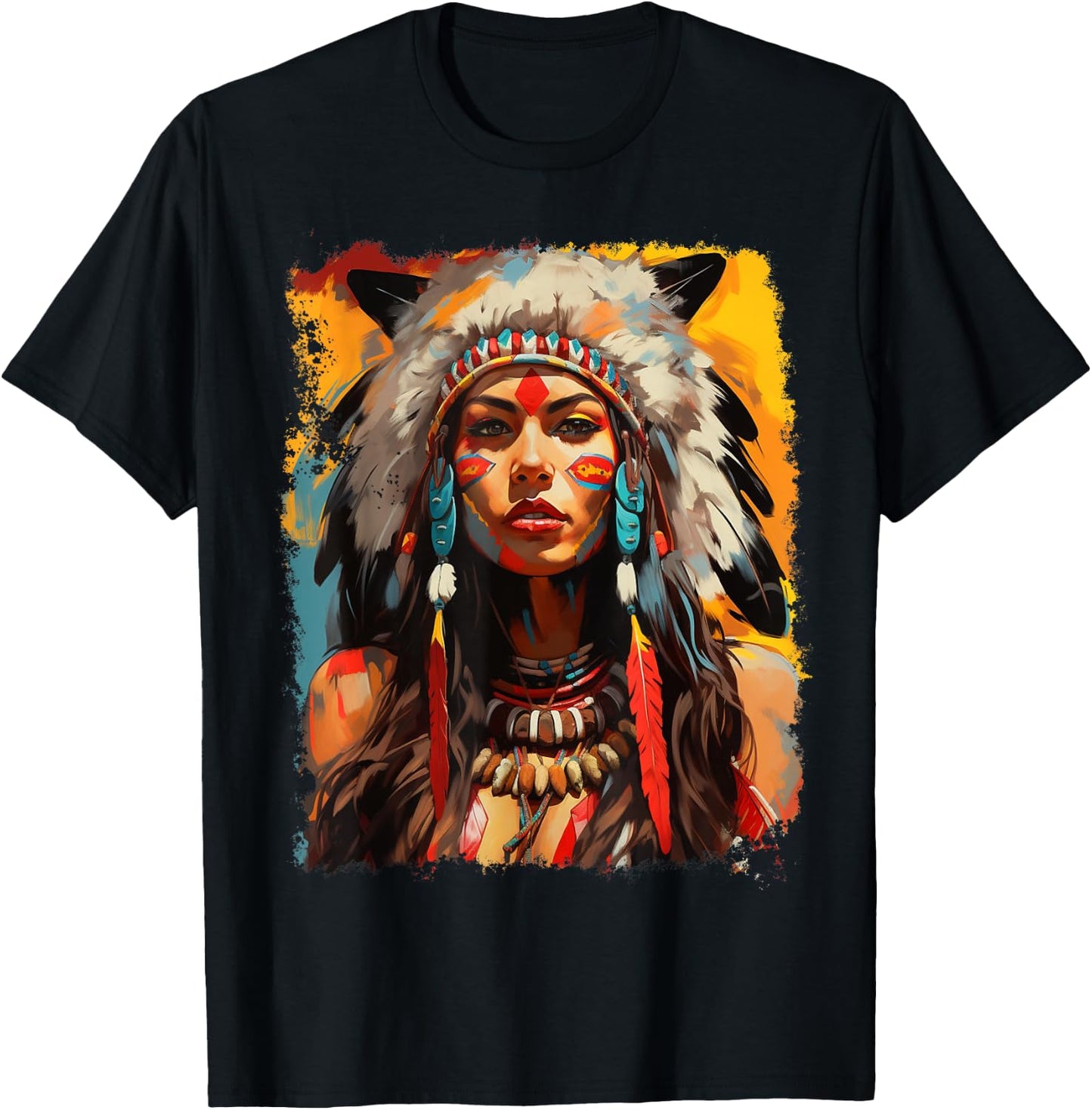 Beautiful Native American T-Shirt - T-Shirt | Black