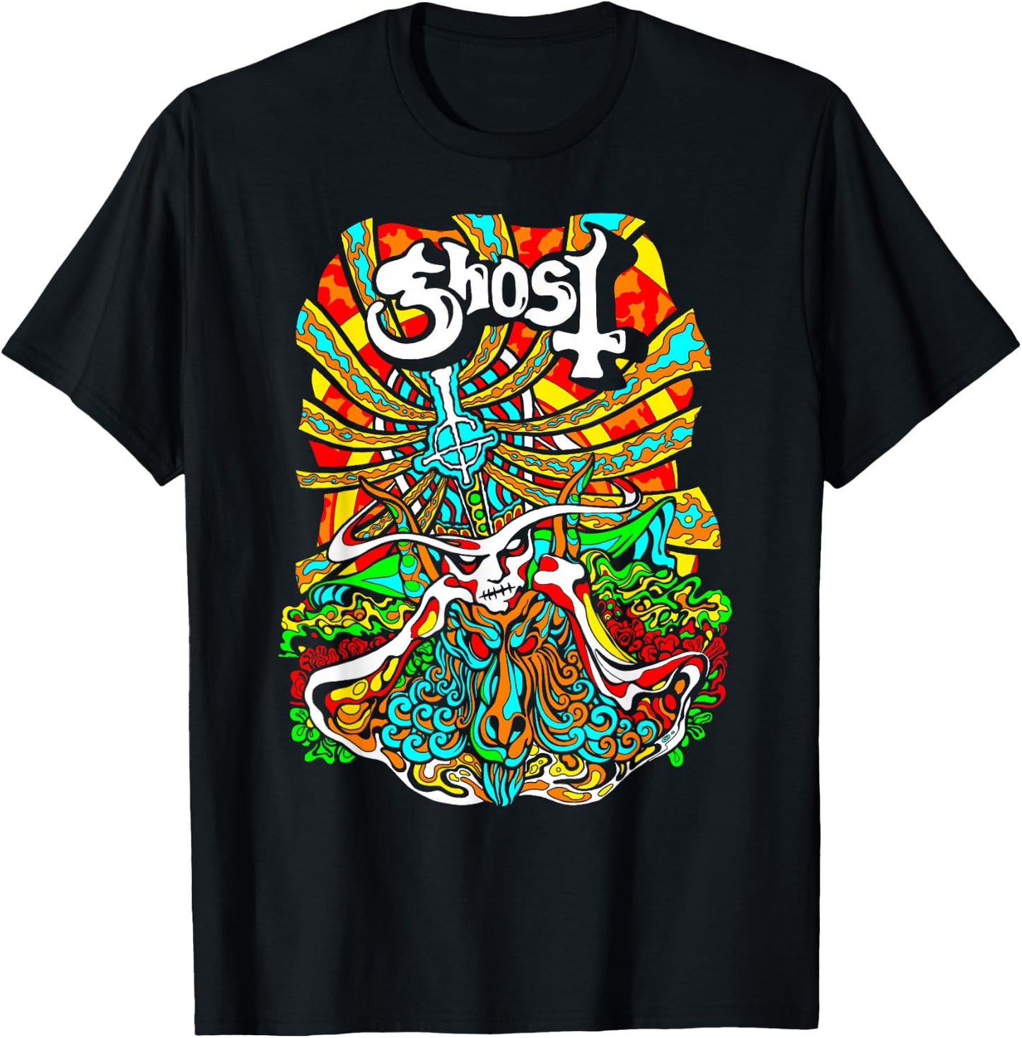 Ghost – Satanic Panic Neon Poster T-Shirt - T-Shirt | Black