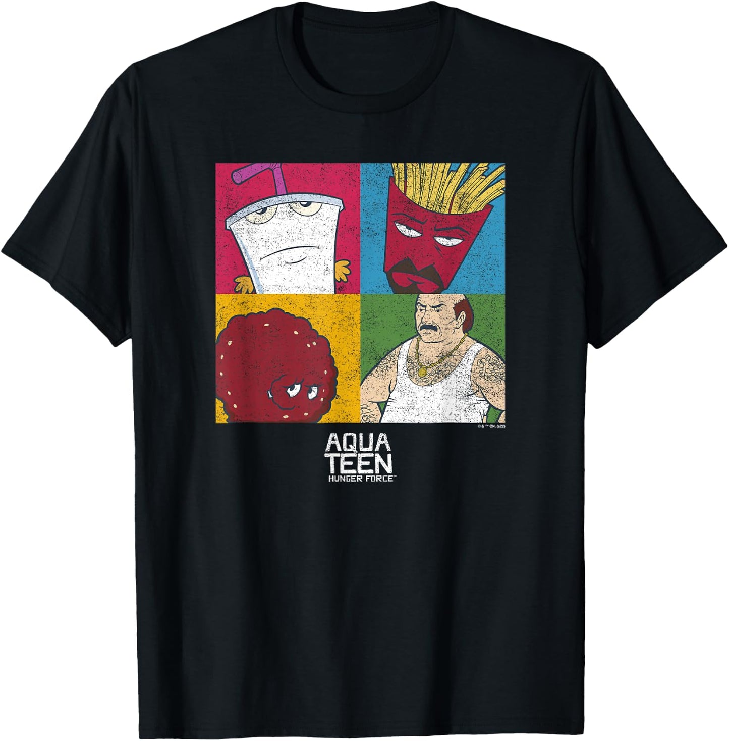 Aqua Teen Hunger Force Character Panels T-Shirt - T-Shirt | Black