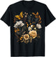 Vintage Pressed Flowers Butterflies Floral Boho Wildflowers T-Shirt - T-Shirt | Black