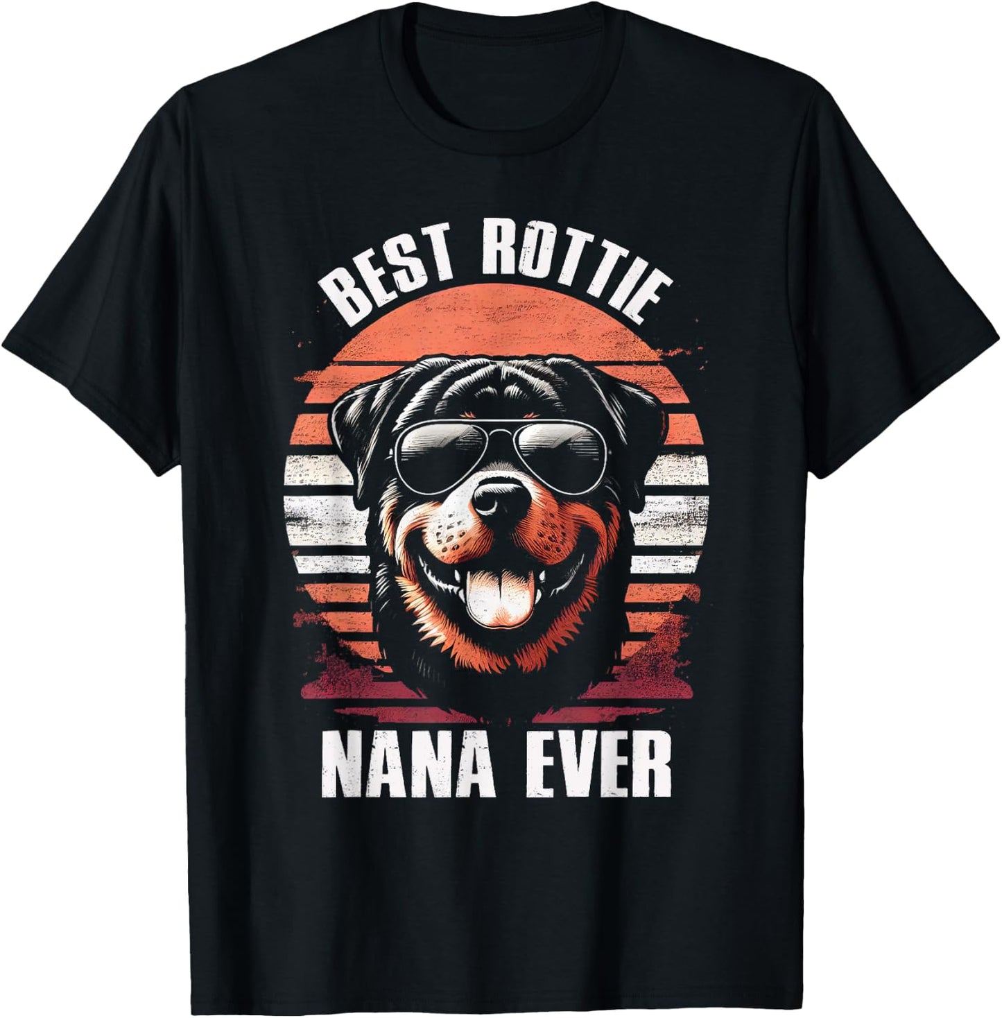 Best Rottie Nana Ever Rottweiler Dog Vintage Women Kids T-Shirt - T-Shirt | Black