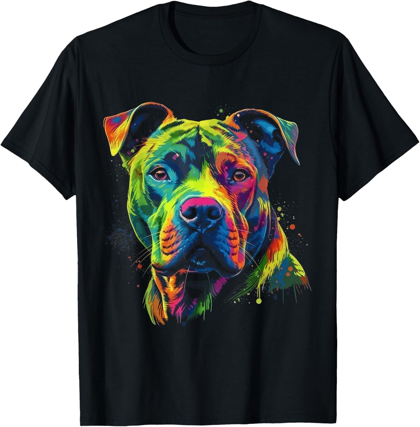 Pit Bull Mom Dog Lover Colorful Artistic Pitbull Owner Women T-Shirt - T-Shirt | Black
