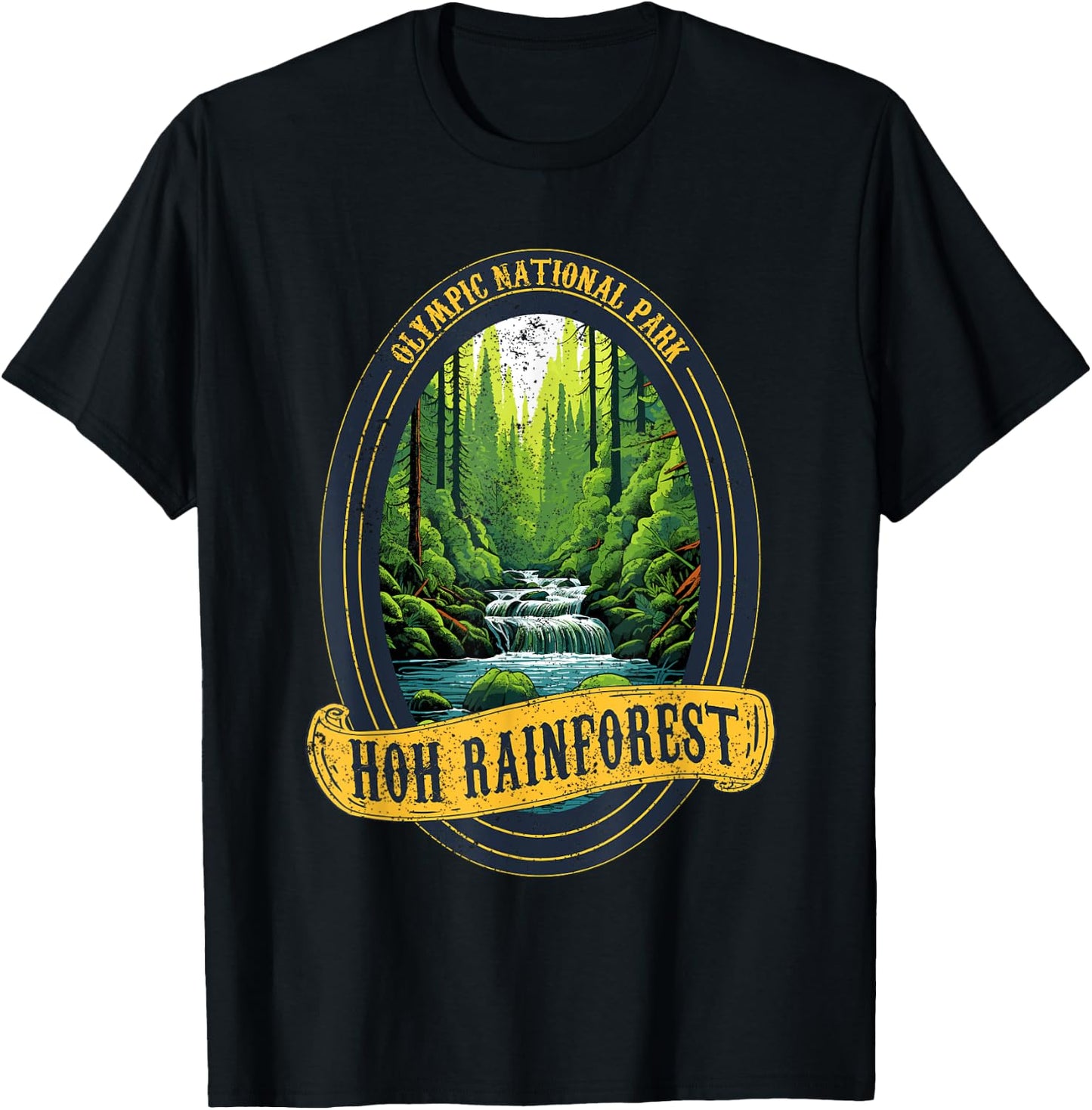 Olympic National Park Washington Hoh Rain Forest T-Shirt - T-Shirt | Black