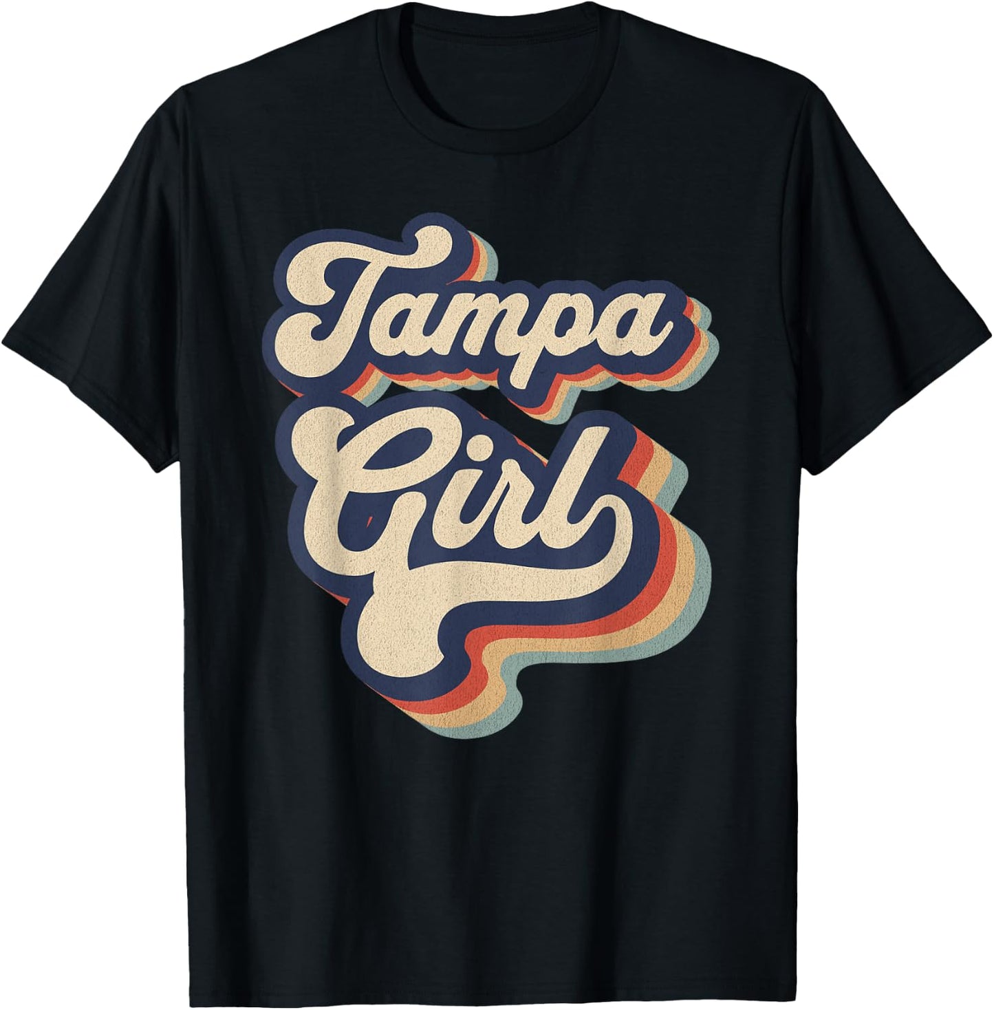 Vintage Design For Girls From Tampa Florida T-Shirt - T-Shirt | Black