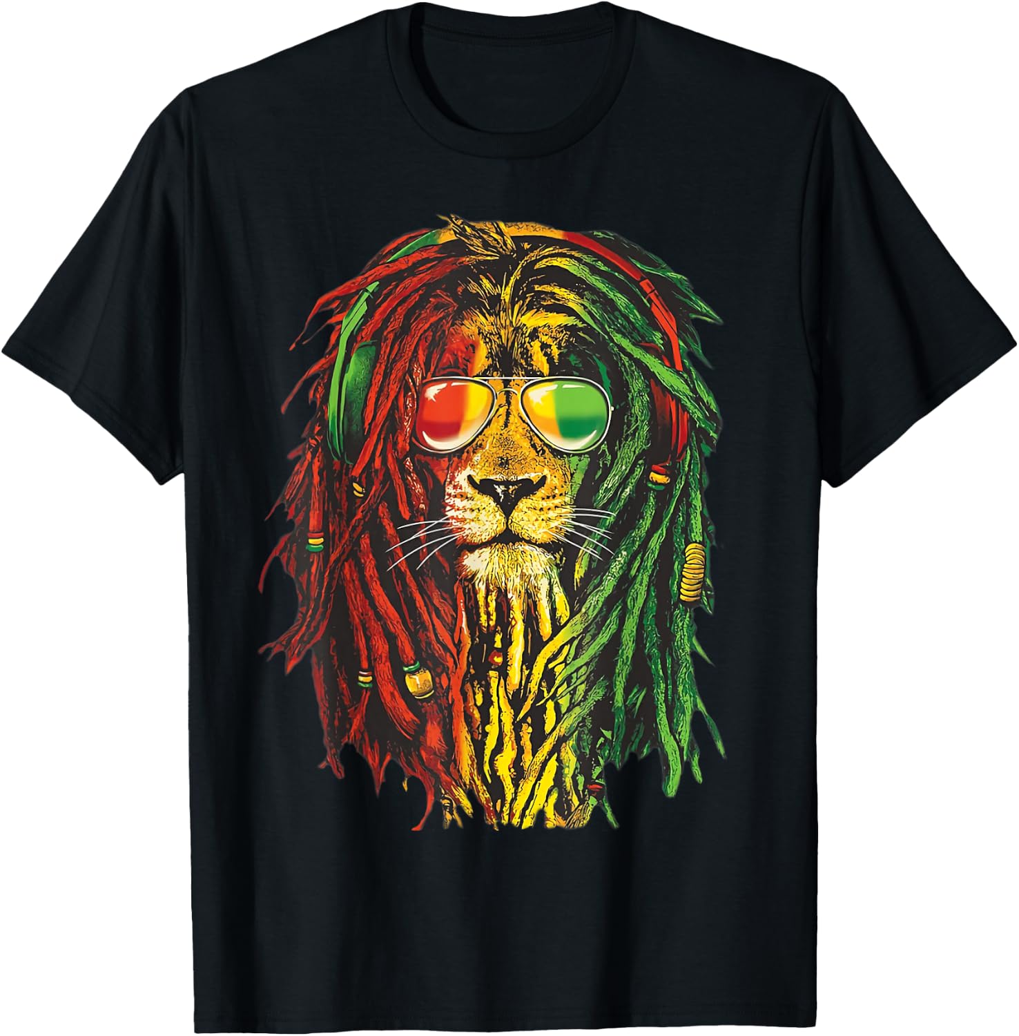 Rasta Lion Cool Dreadlock Rastafari for Rasta Lover T-Shirt - T-Shirt | Black