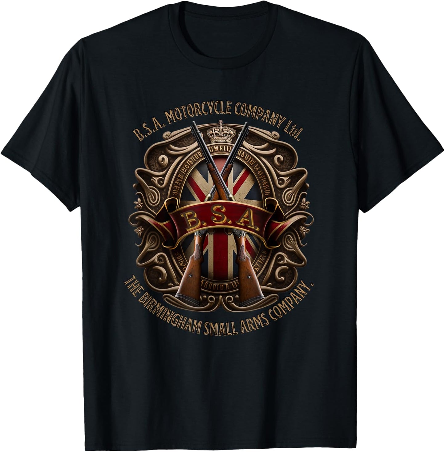 BSA Vintage Style Motorcycle Badge T-Shirt - T-Shirt | Black
