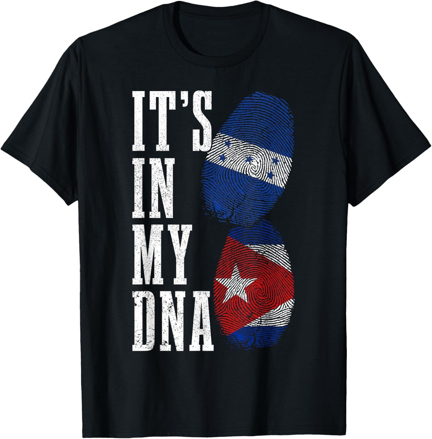 Honduras Cuba In My DNA Cuban Honduran Flag Pride Heritage T-Shirt - T-Shirt | Black