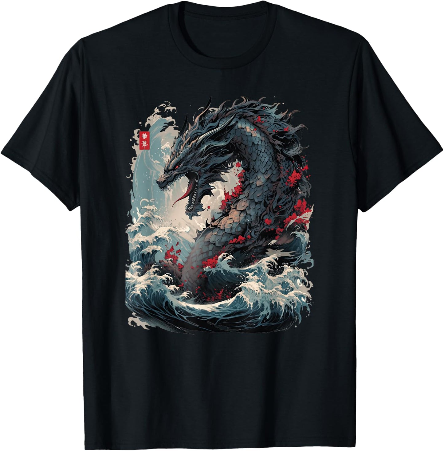 Japanese Aesthetic Dragon japanese art Japan Tattoo T-Shirt - T-Shirt | Black