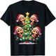 Kawaii Monkey Christmas Tree Cartoon Animals Primate T-Shirt - T-Shirt | Black