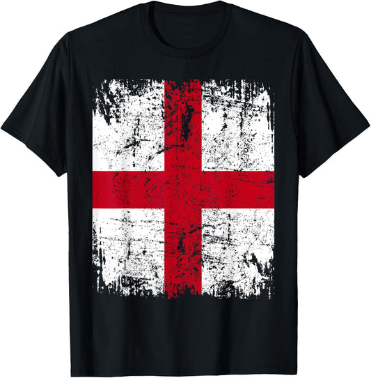 ENGLAND Flag Vintage | Men Women Kids | ENGLAND T-Shirt - T-Shirt | Black