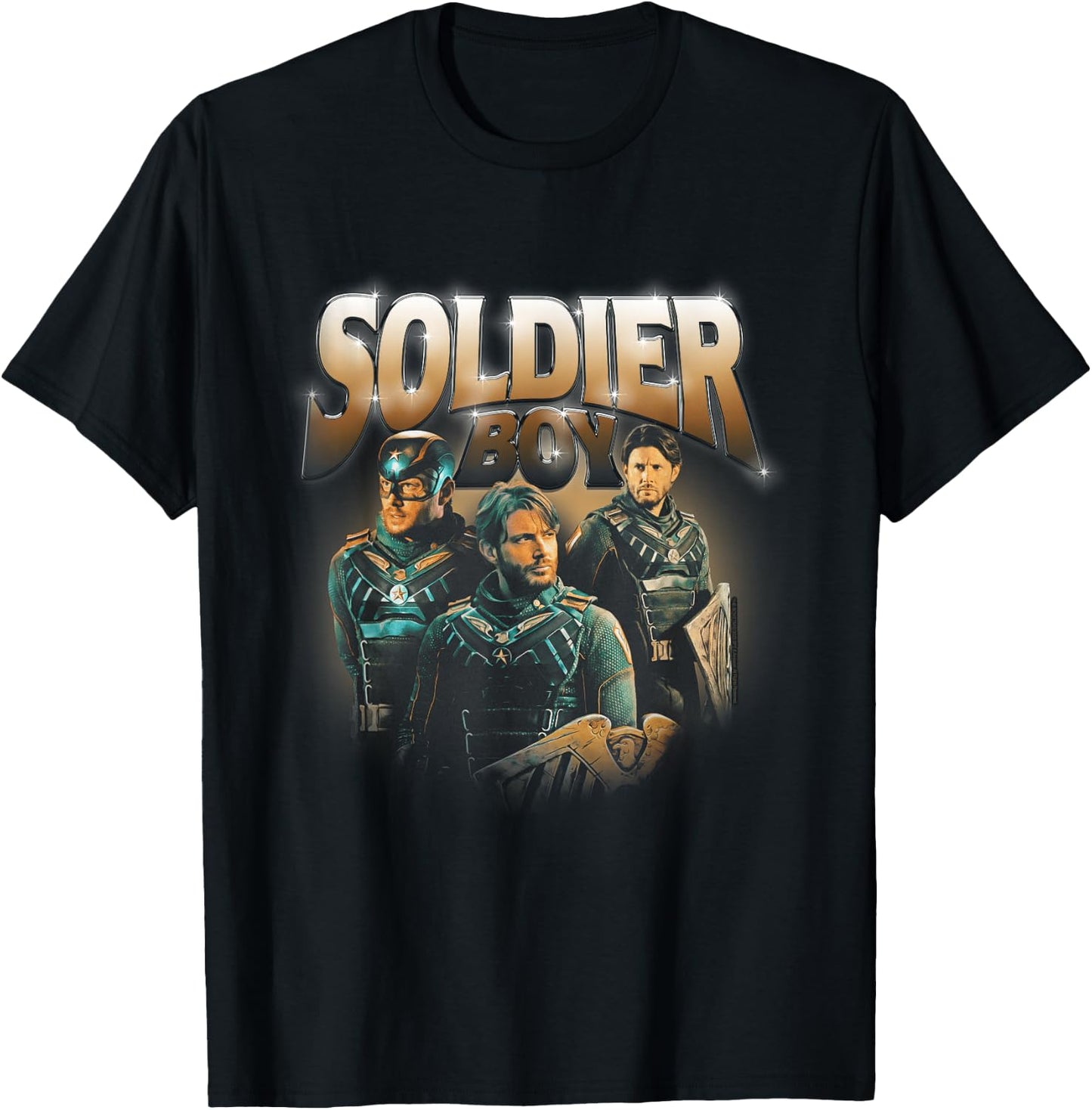 The Boys Soldier Boy Supe Character 90's Collage T-Shirt - T-Shirt | Black