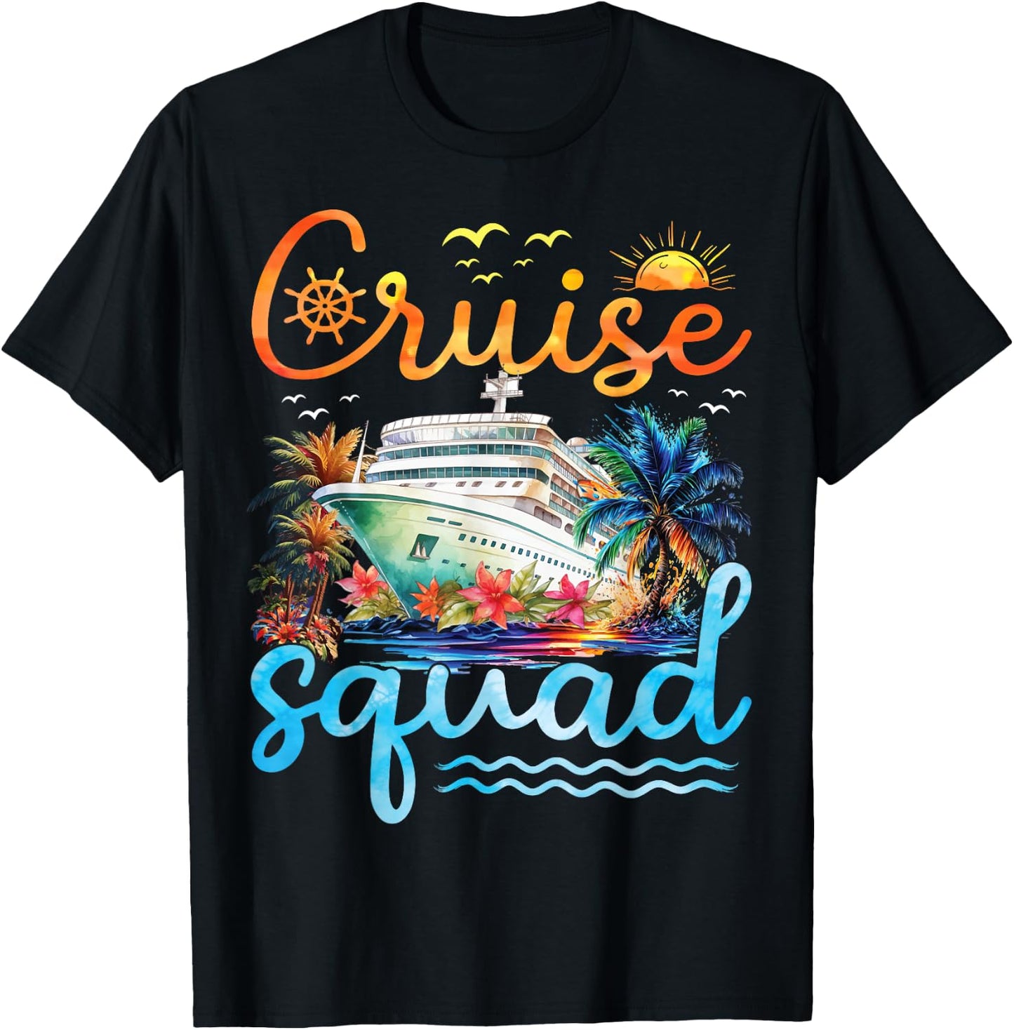 Cruise Squad 2025 Family Group Matching Cruise Vacation Trip T-Shirt - T-Shirt | Black