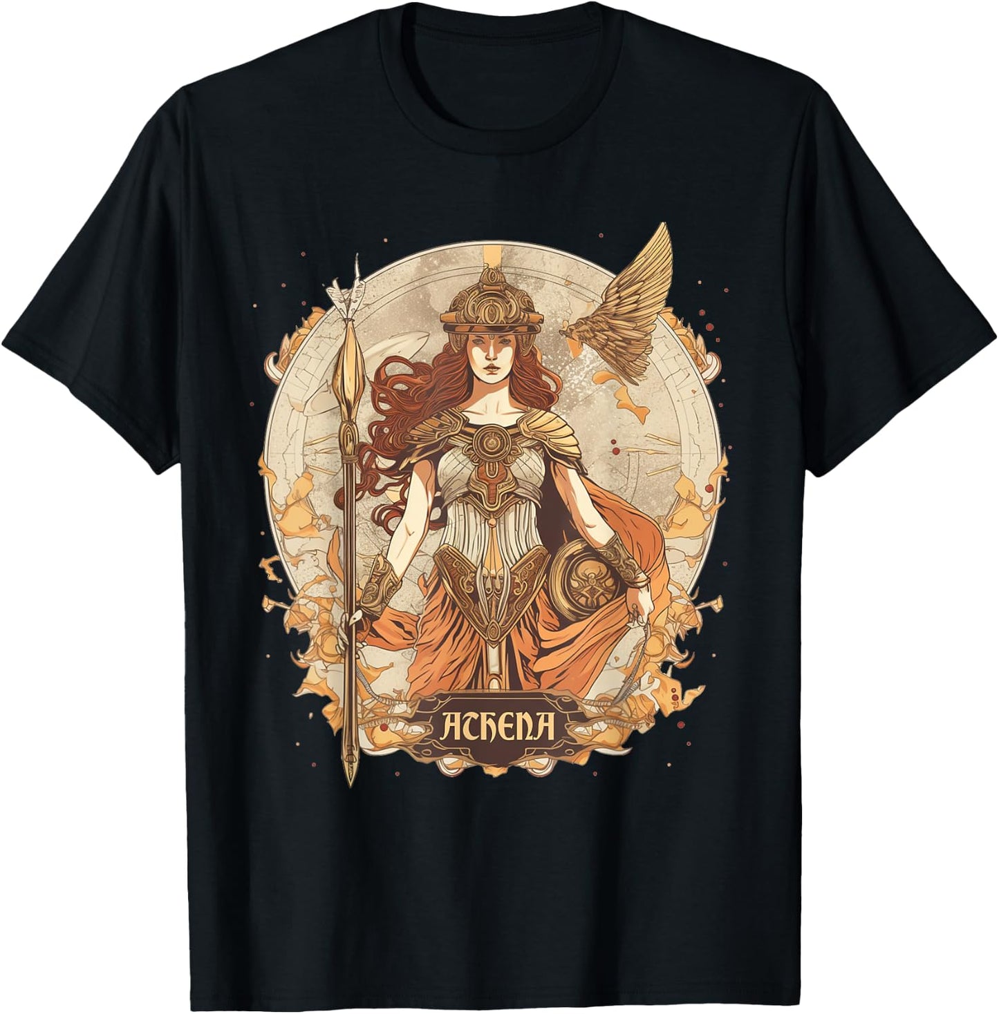 Greek Mythology: Athena, goddess of wisdom and war classical T-Shirt - T-Shirt | Black